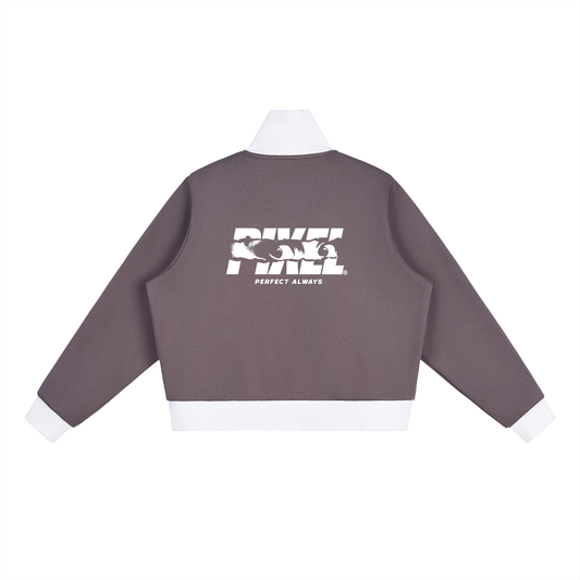 Side Stripe Fleece Cropped Tra,Cropped Track Jacket,Womens Jacket,For Her,Womens Wear,Side Stripe Jacket,New