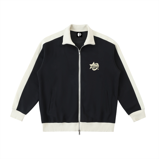 Collar Jacket,Contrast Trim Jacket,Unisex Jacket,Pixel Monster Jacket,Jacket