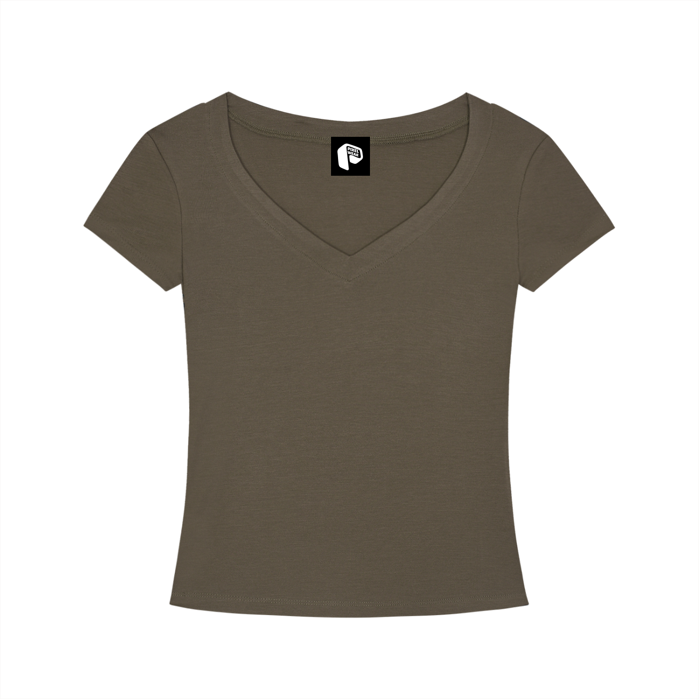 Womens Wear, V-Neck T-Shirt,Tencel Fit,PXLWR,Pixel Wear,Tops for Women