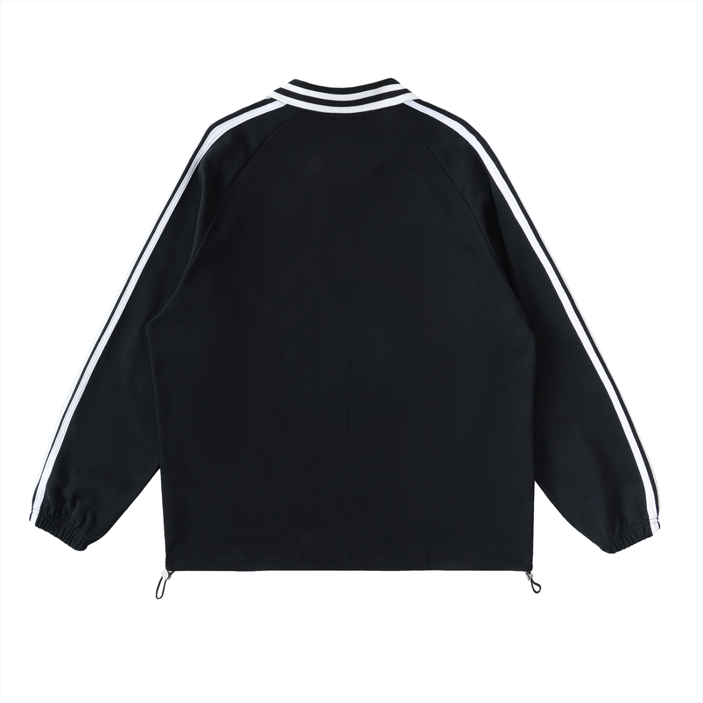 Contrast Striped Lapel Collar ,collared sweatshirt,Sweatshirt