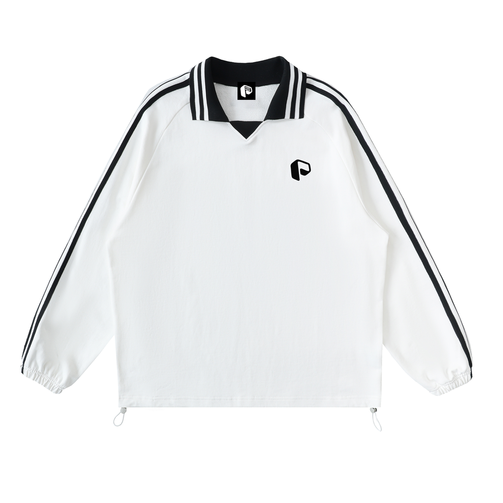 Contrast Striped Lapel Collar ,Sweatshirt,Mens wear