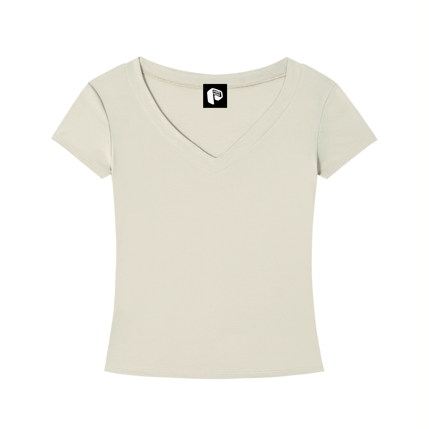 Womens Wear, V-Neck T-Shirt,Tencel Fit,PXLWR,Pixel Wear,Tops for Women