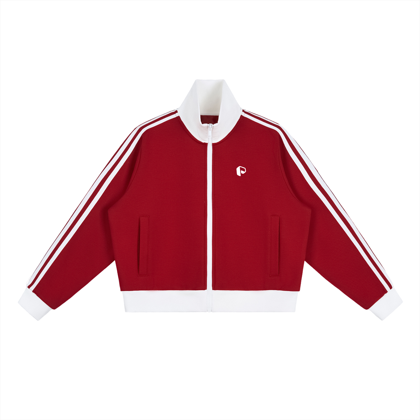 Side Stripe Fleece Cropped Tra,Cropped Track Jacket,Womens Jacket,For Her,Womens Wear,Side Stripe Jacket,New