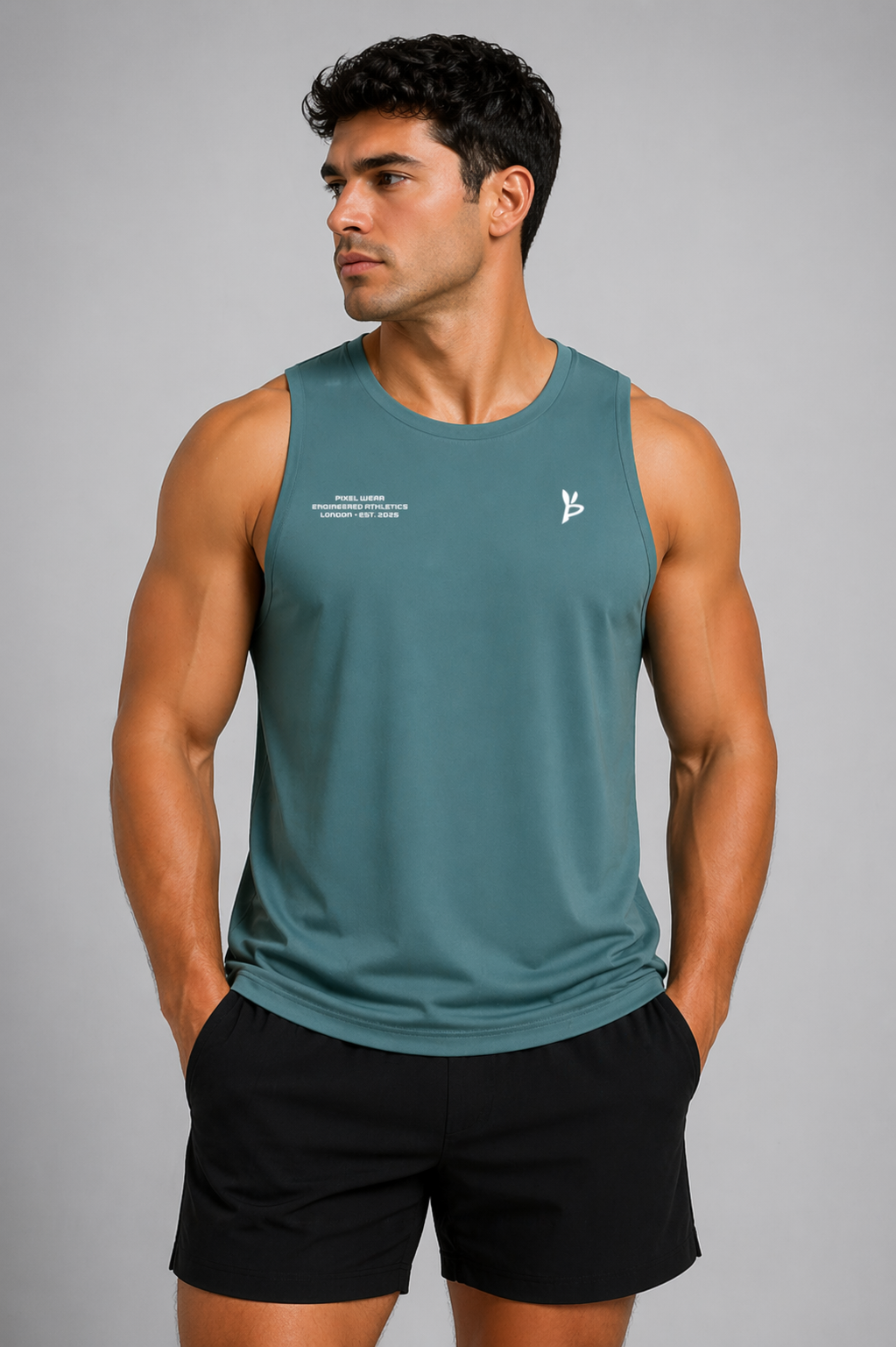 Men's Solid Color Crewneck Tank Top ODMPOD