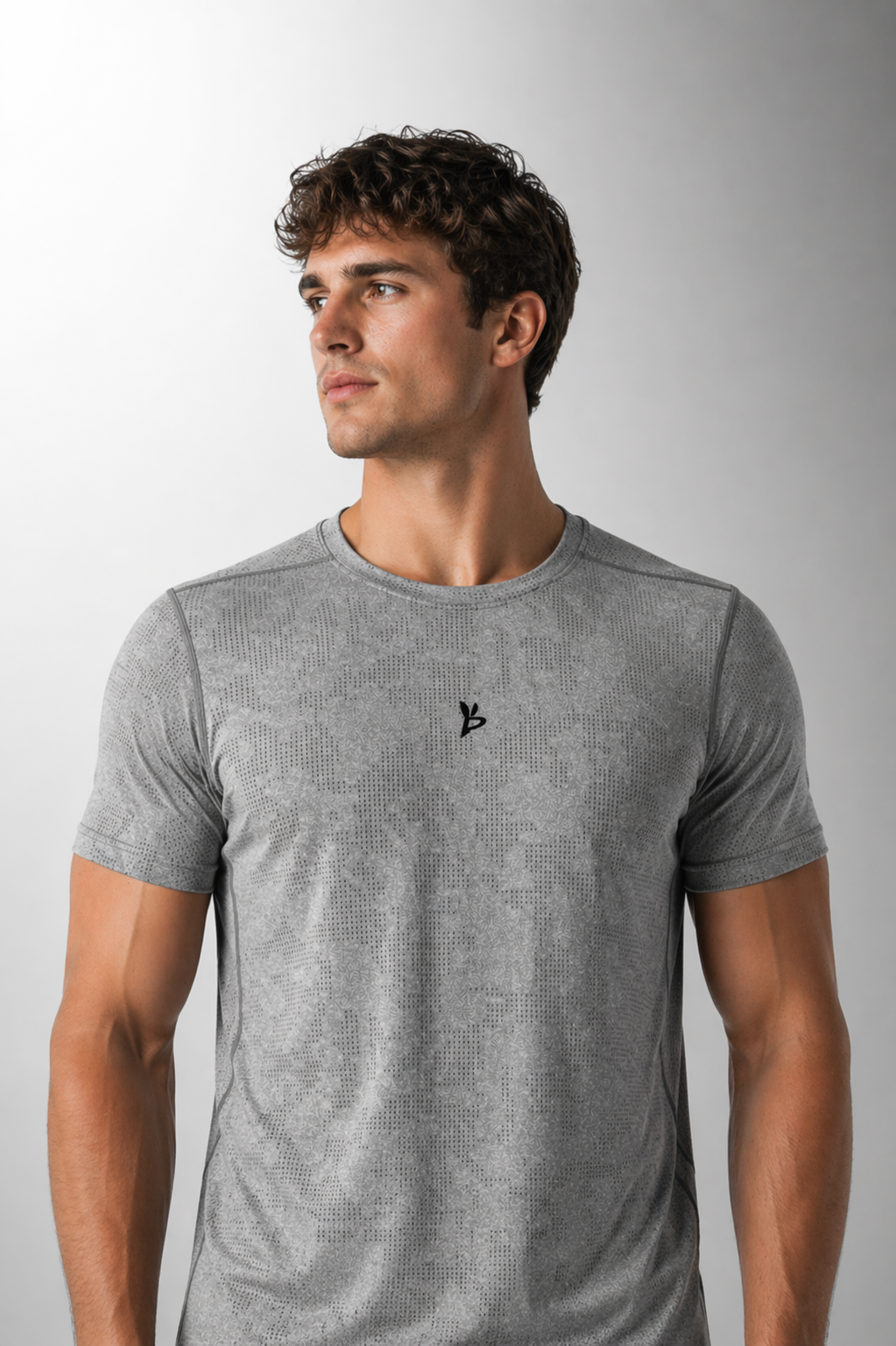 Men's Jacquard Slim Mesh T-Shirt ODMPOD