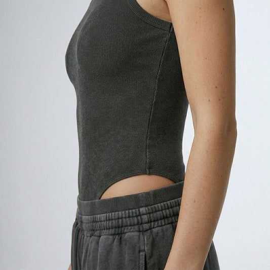 Women's Mineral Wash Crewneck Bodysuit ODMPOD