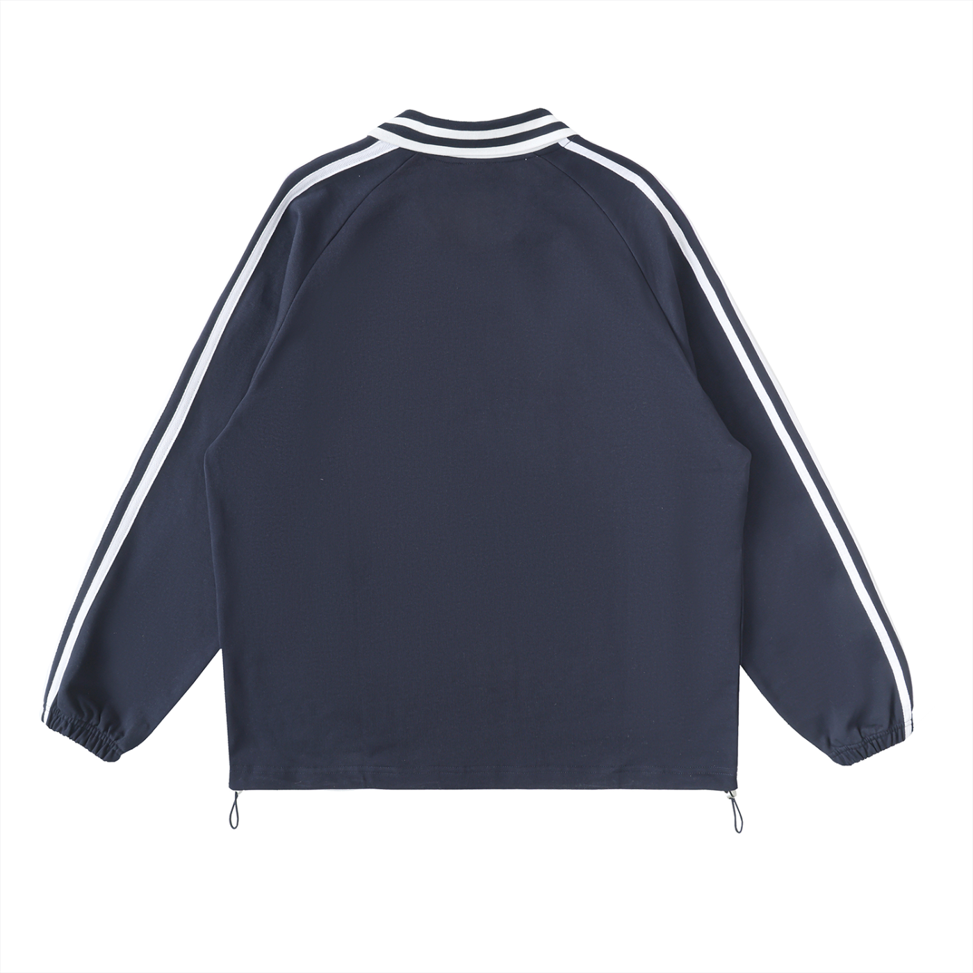 Contrast Striped Lapel Collar ,collared sweatshirt,Sweatshirt