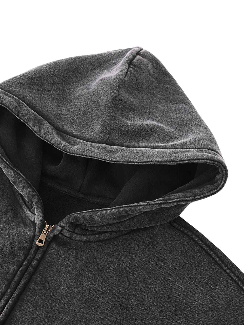 Hoodie Zipper Jacket,Zip-Through Boxy Fleece,Boxy,Brown Jacket