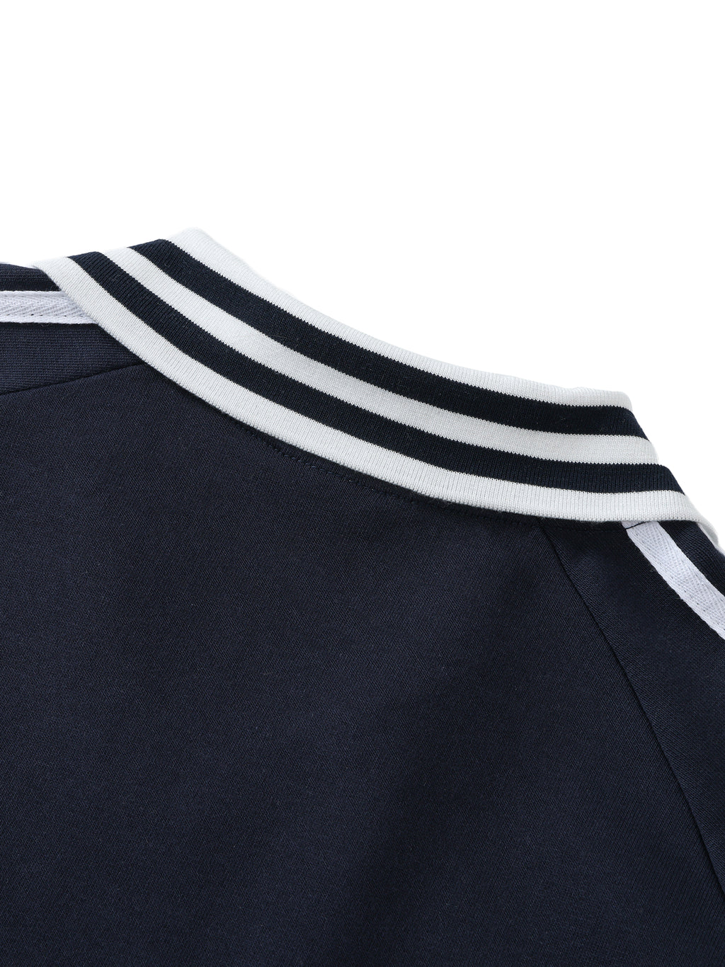 Contrast Striped Lapel Collar ,collared sweatshirt,Sweatshirt