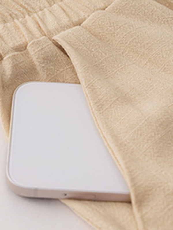 Temperament casual suit solid colour long-sleeved top loose trousers - PIXEL WEAR