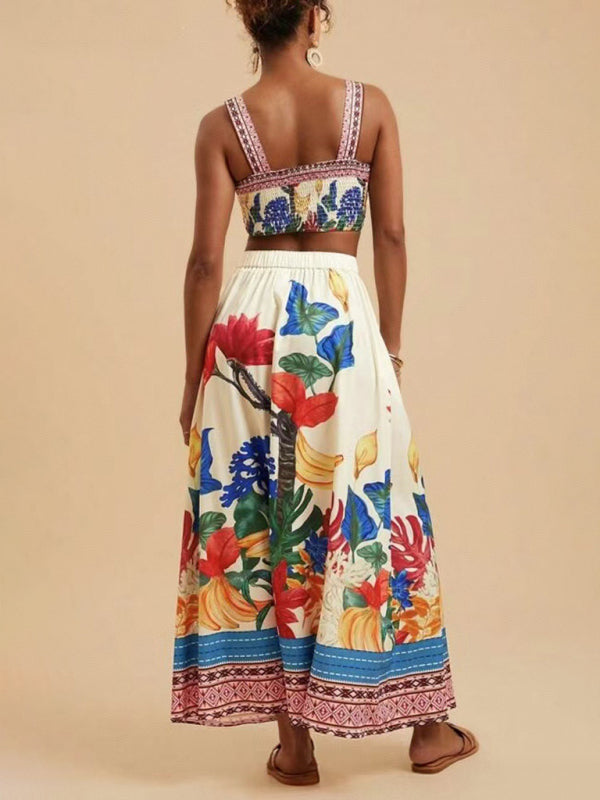 Women's Printed Fashion Suspender + Skirt Set - PIXEL WEAR