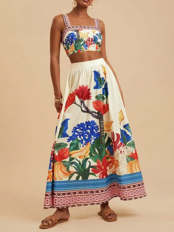 Women's Printed Fashion Suspender + Skirt Set - PIXEL WEAR