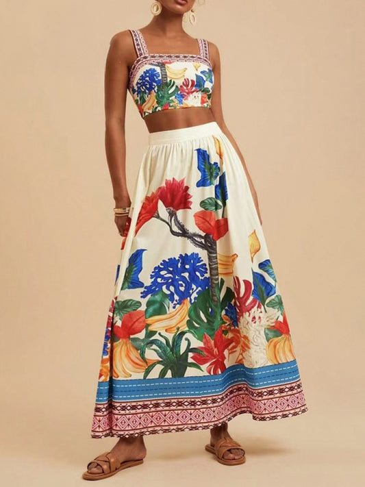 Women's Printed Fashion Suspender + Skirt Set - PIXEL WEAR