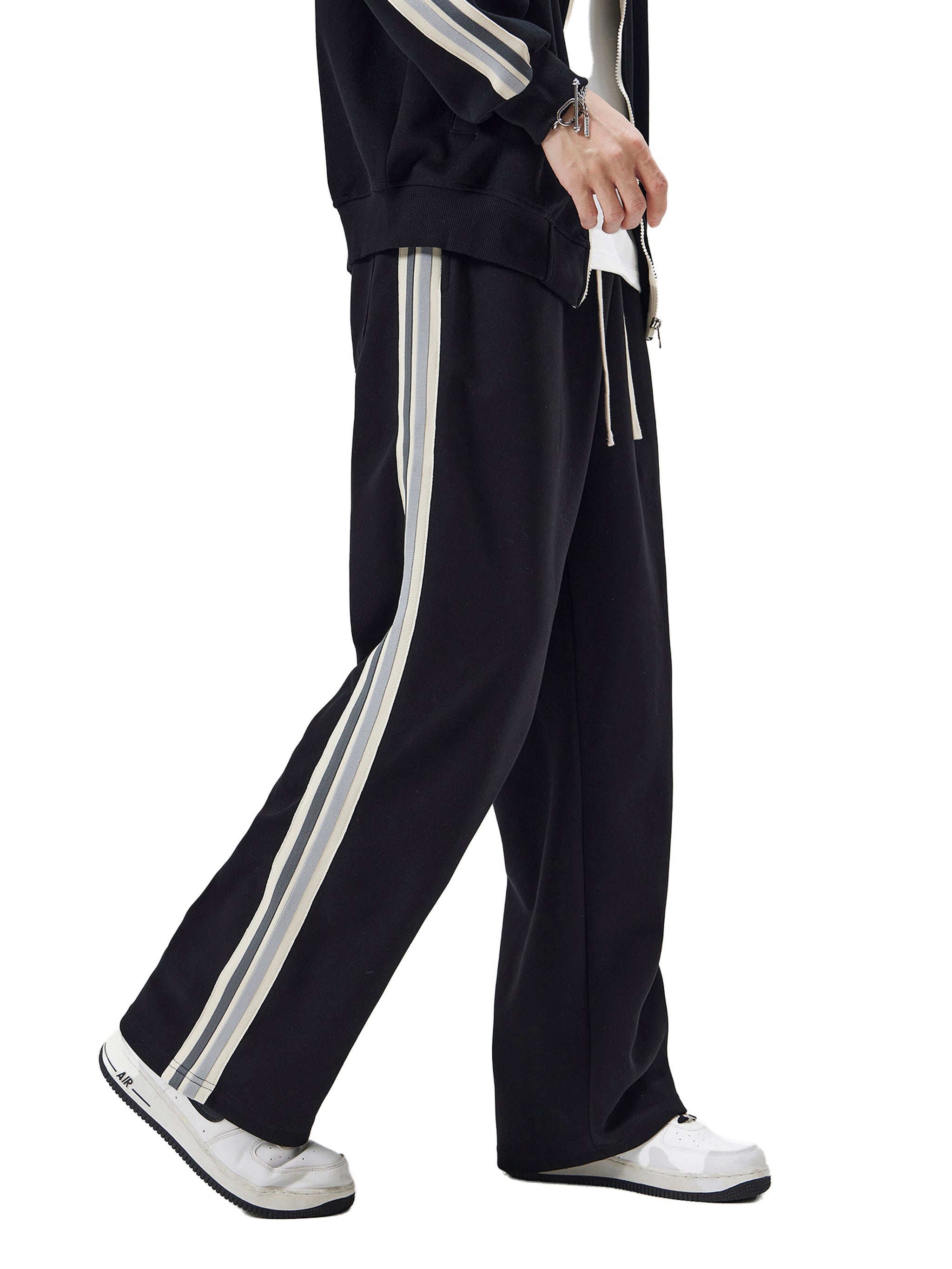 Contrast Side-Stripe Straight-,Side Stripe Straight-,Side Strip,Pants,Mens Wear