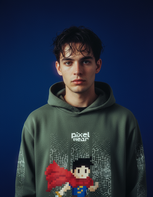 Pixel Hero Fleeced Boxy Hoodie - PIXEL WEAR
