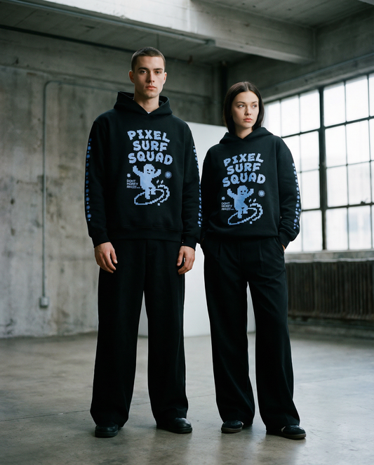 Pixel Surf Fleeced Boxy Hoodie - PIXEL WEAR LTD