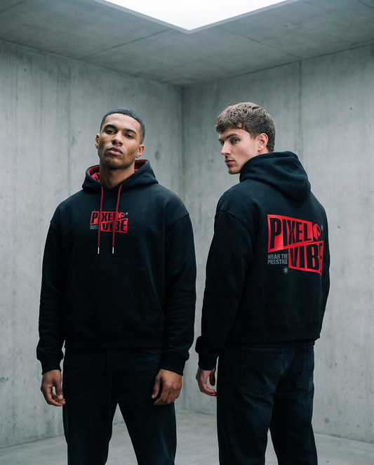 Pixel Vibe Contrast Drawstring Hoodie - PIXEL WEAR LTD