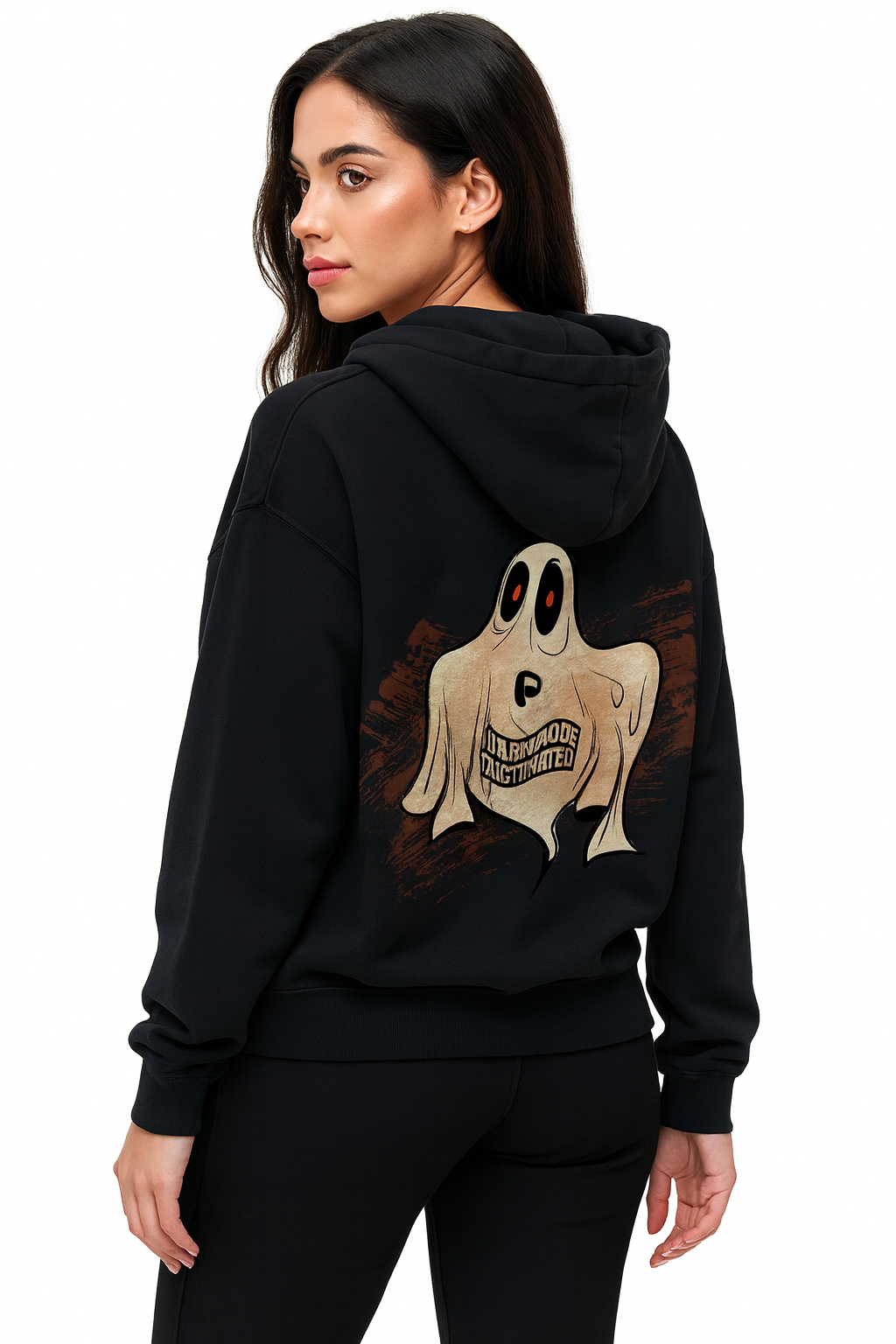 Scary Ghost Unisex Sunfade Boxy Hoodie - PIXEL WEAR