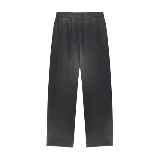 Straight-Leg Sweatpants,Sun Fade Raw Edge ,Unsiex,Pants,Bottoms