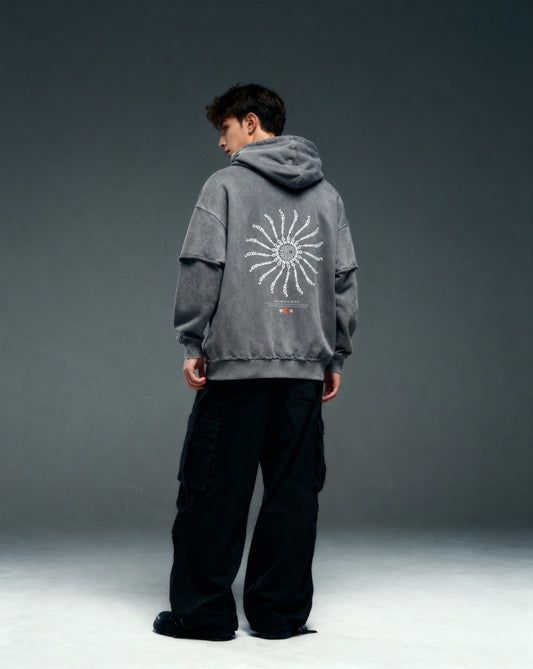 Confession Raw Edge Double Layered Hoodie - PIXEL WEAR