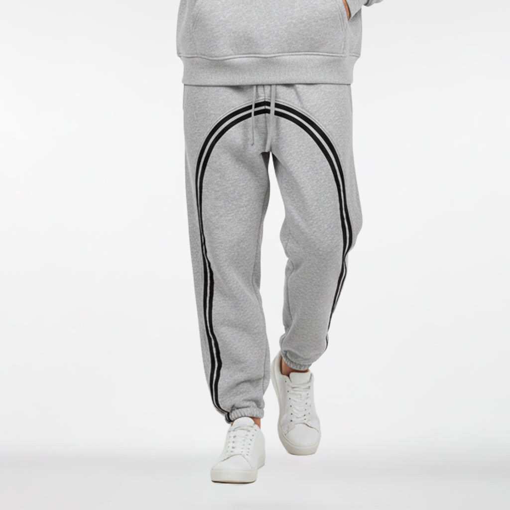 Sun Fade Contrast Tape Fleece Jogged Sweatpants - PIXEL WEAR