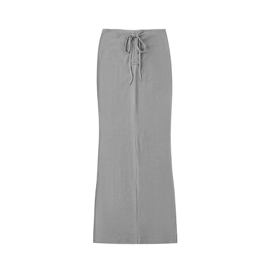 Washed Drawstring Maxi Skirt,Bodycon,Womens Bottom,Bottoms