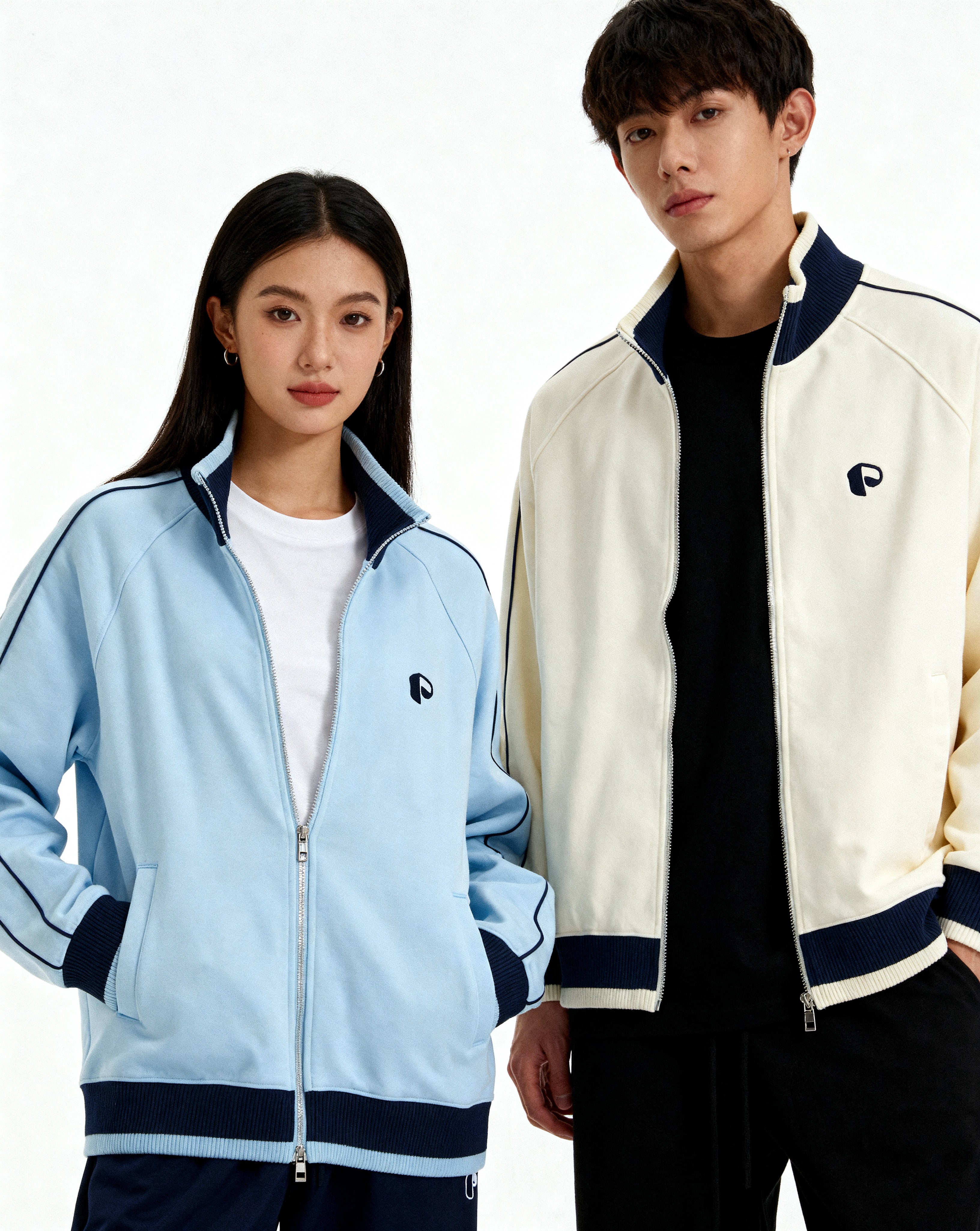 Color Block Raglan Sleeve Zip Track Jacket - PIXEL WEAR