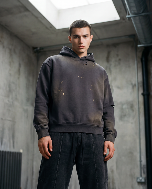 Sun Fade Frayed Fleece Hoodie ODMPOD