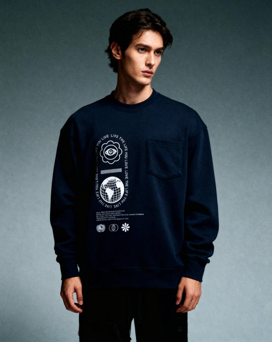 Live the life you love Crewneck Sweatshirt - PIXEL WEAR