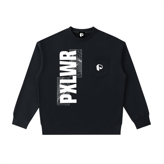 Sweatshirt,Graphic Sweatshirt,PXLWR,Pocket Crew neck sweatshirt,Pocket swetshirt